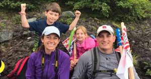 Kristi and her family hiking