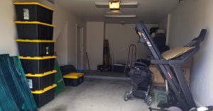 Garage with packed items