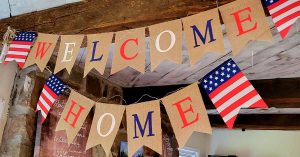 Welcome home sign