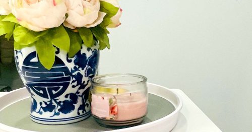 Candle and flower