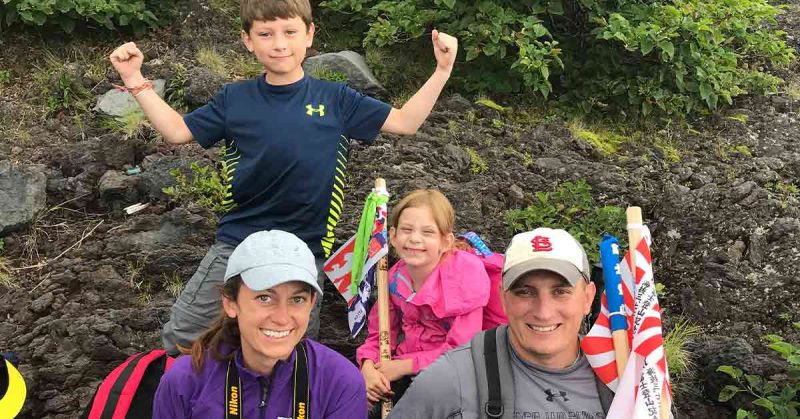 Kristi and her family on a hike