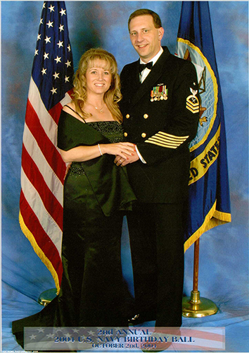Cheryle and her husband at the Navy Birthday Ball