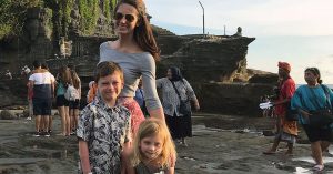 Kristi and her kids in Bali
